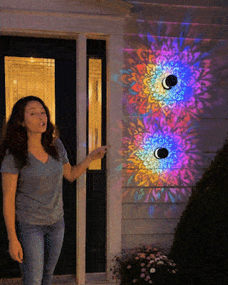 🌀💥Limited Sale -Buy 1 Get 1 Free🌞💡Solar Mandala Wall Light Outdoor Garden Fence Projector Lamp Patio Ambient Decor