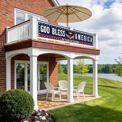 🎆✨God Bless America Patriotic Banner – 250th Anniversary Outdoor Decor Sign