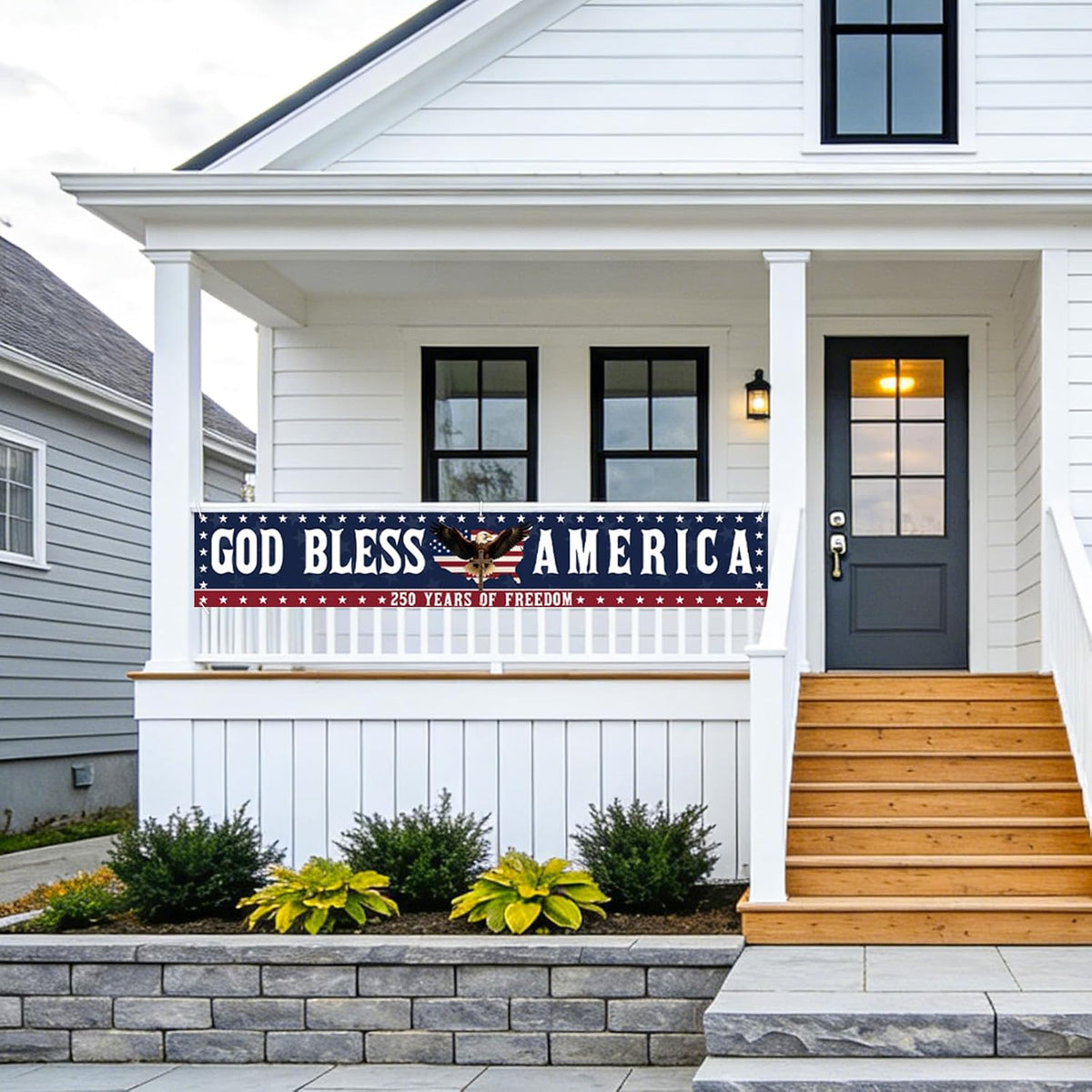 🎆✨God Bless America Patriotic Banner – 250th Anniversary Outdoor Decor Sign