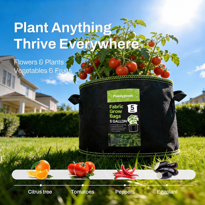 5-Pack 10 Gallon Grow Bags