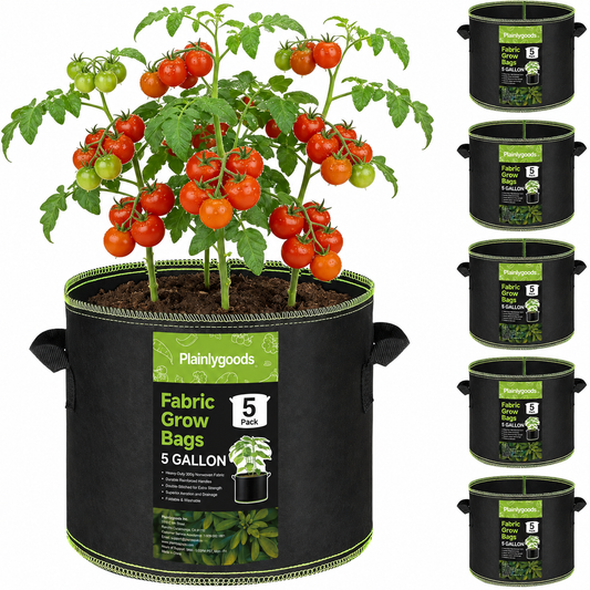 5-Pack 10 Gallon Grow Bags