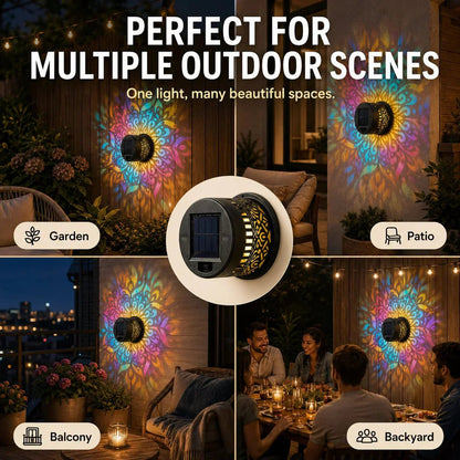 🌀💥Limited Sale -Buy 1 Get 1 Free🌞💡Solar Mandala Wall Light Outdoor Garden Fence Projector Lamp Patio Ambient Decor
